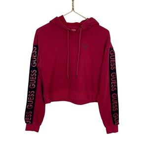 ⭐️2/$20 Guess Cropped Streetwear Red & Black Graphic Hoodie